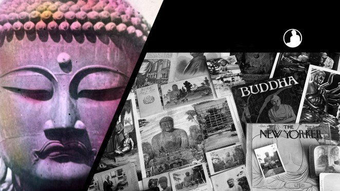 Daibutsu and Tour Group Glass Lantern&nbsp;Slide